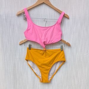 Solid & Striped The Bailey One Piece Pink Orange Swimsuit, Size M